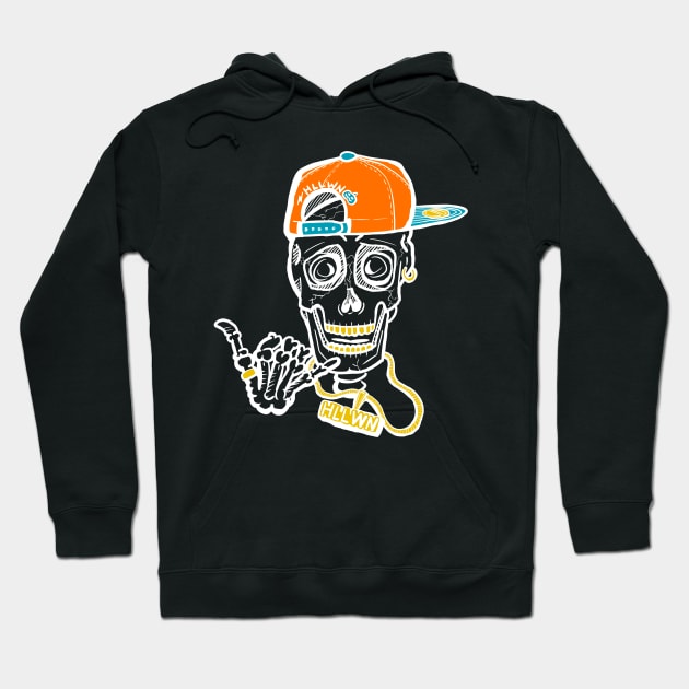 Skully Halloween - White Hoodie by Lunch Bag Tees